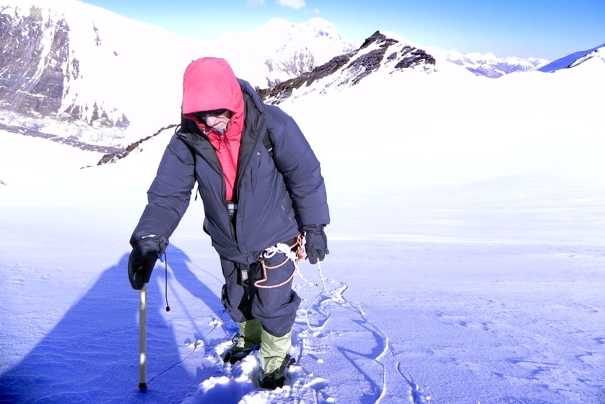 31 Jerome Ryan Climbing Towards The Slope Up To The Rock Band On The Way To Lhakpa Ri Summit 